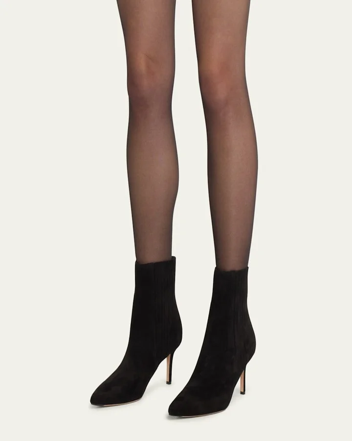 Lisa Suede Stiletto Ankle Booties - Image 6