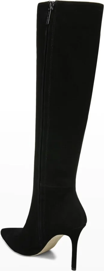 Lisa Suede Stiletto Wide-Calf Knee Boots - Image 5