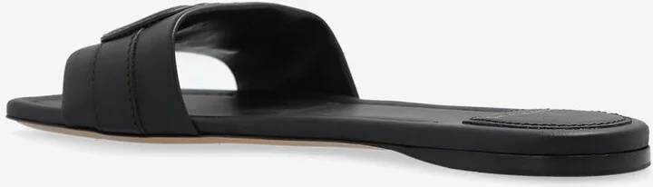 Liss Gancini Leather Slides - Image 2