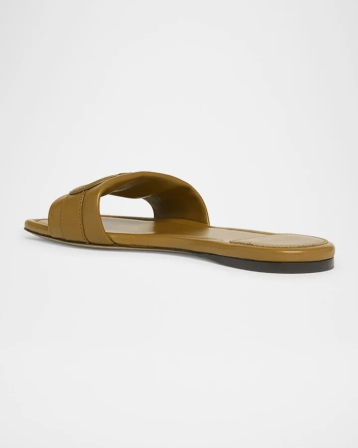 Liss Leather Logo Flat Slide Sandals - Image 4