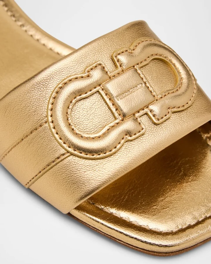Liss Leather Logo Flat Slide Sandals - Image 4