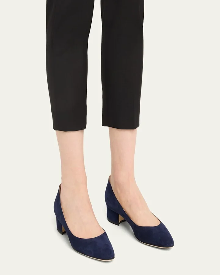 Lista Suede Block-Heel Pumps - Image 11