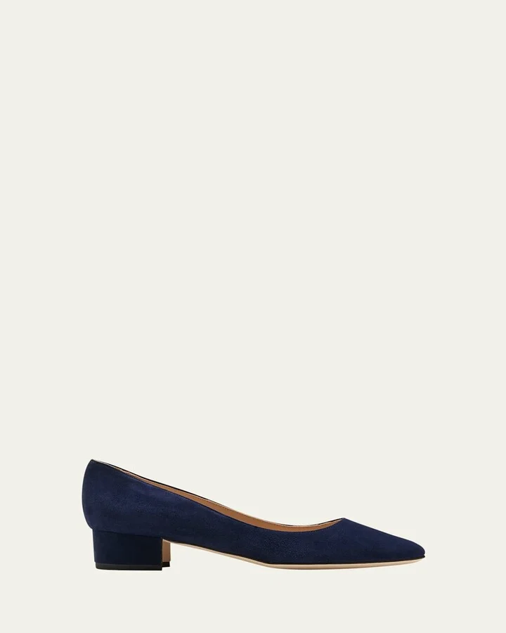 Lista Suede Block-Heel Pumps