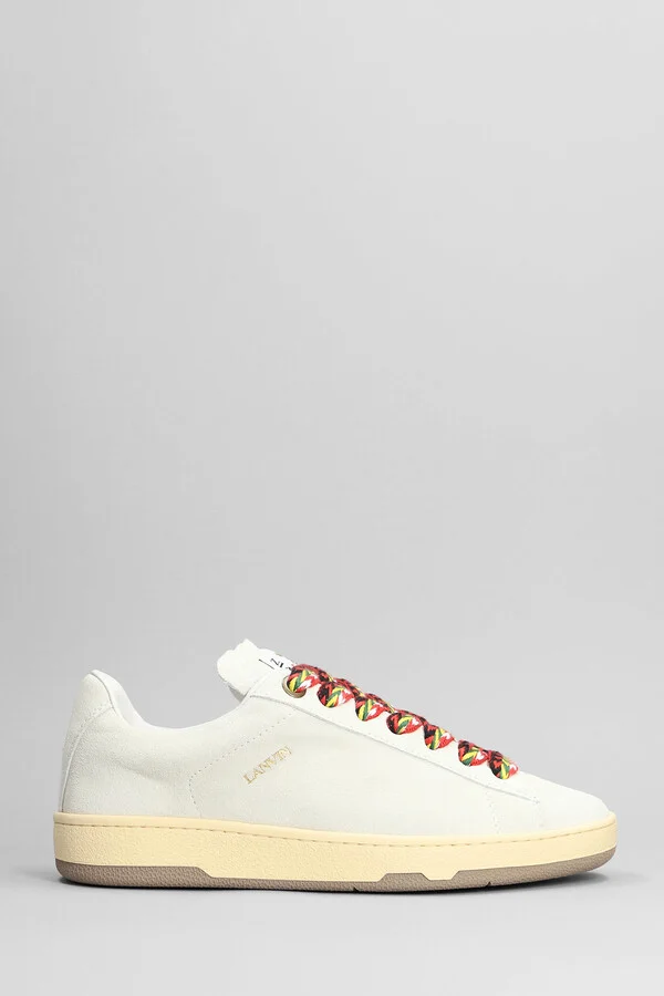 Lite Curb Low Sneakers In White Leather