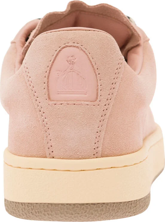 'lite Curb' Pink Low Top Sneakers With Oversized Multicolor Laces In Suede Woman - Image 4
