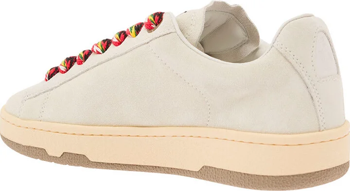 'lite Curb' White Low Top Sneakers With Oversized Multicolor Laces In Leather Woman - Image 3
