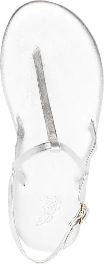 Lito logo-debossed metallic leather sandals - Image 4