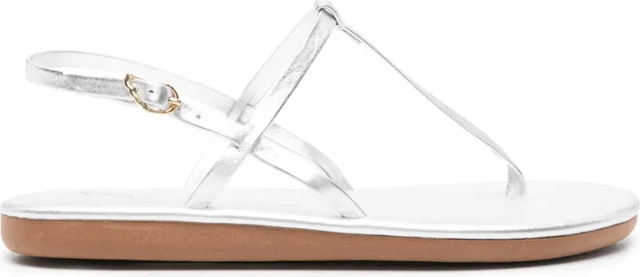 Lito logo-debossed metallic leather sandals
