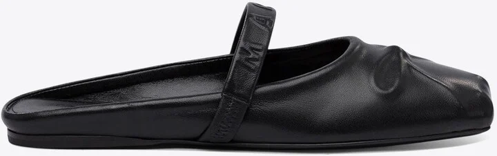 Little Bow Nappa Leather Flat Mules