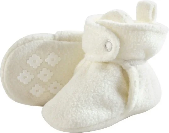 Little Treasure Baby and Toddler Cozy Fleece Booties, Cream, 0-6 Months