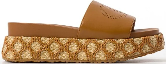 Liu Jo Logo Perforated Platform Sandals