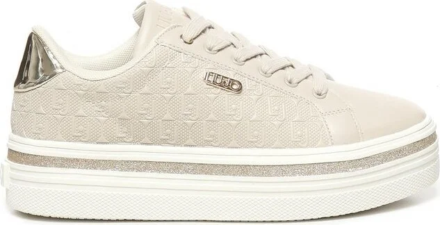 Liu Jo Monogram Embossed Platform Lace-Up Sneakers