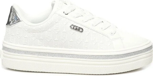 Liu Jo Monogram Embossed Platform Lace-Up Sneakers