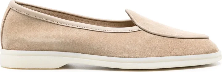 Livia almond-toe suede loafers