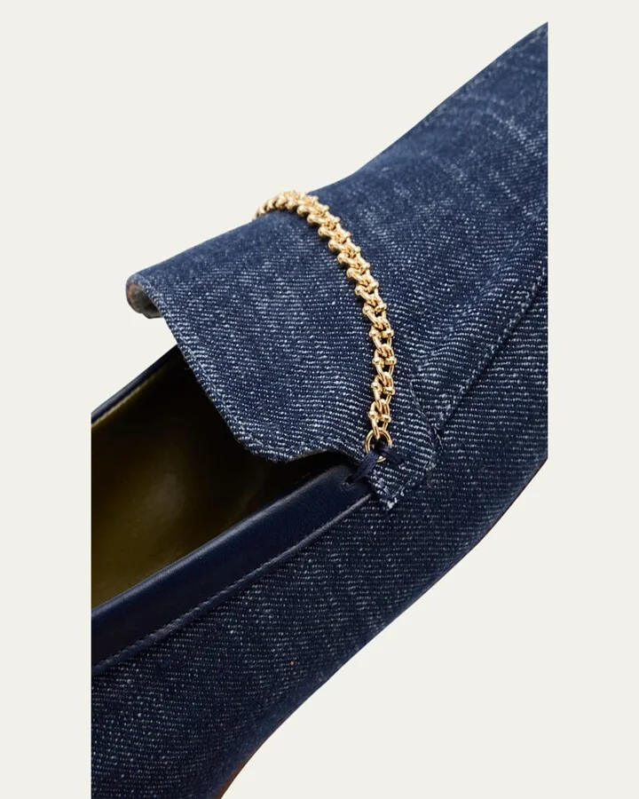 Livia Denim Chain Loafers - Image 2