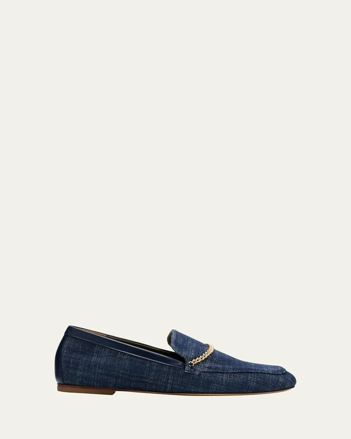Livia Denim Chain Loafers