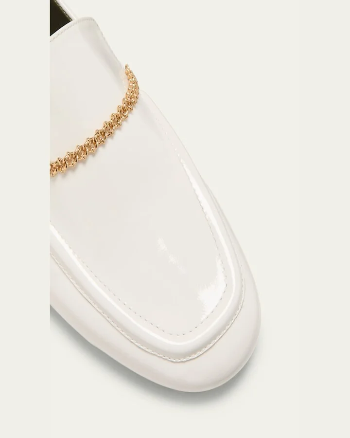 Livia Leather Chain Loafers - Image 3