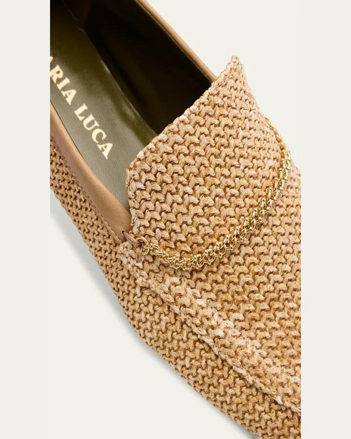 Livia Raffia Chain Loafers - Image 2