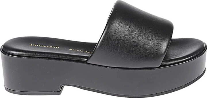 Liviana Conti Leather Platform Mules