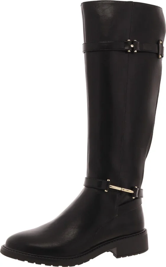 LIVIE Womens Block Heel Man Made Knee-High Boots