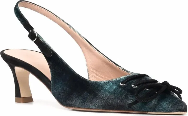 Livv velvet tartan 55mm pumps - Image 2