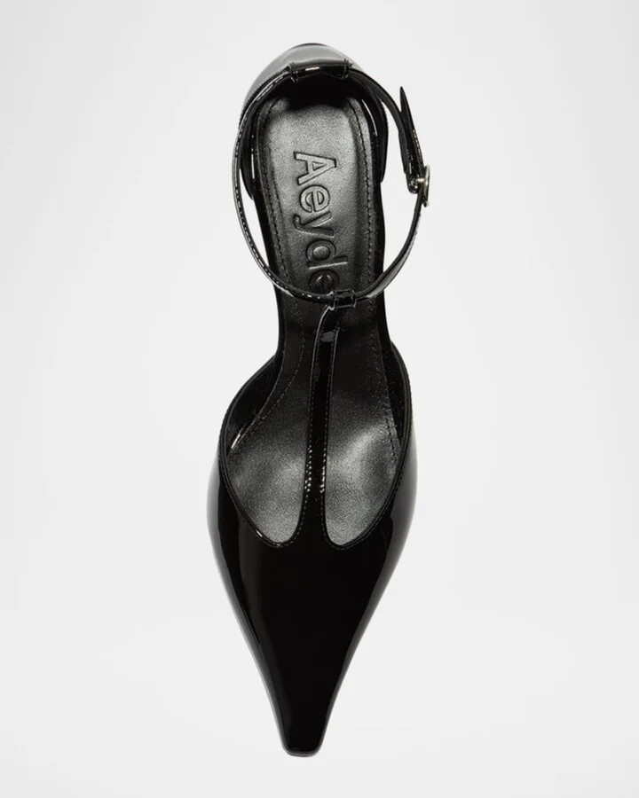 Liz Patent Leather T-Strap Pumps - Image 3