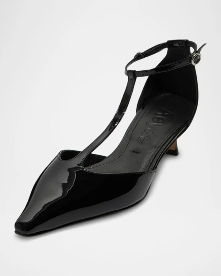 Liz Patent Leather T-Strap Pumps - Image 7