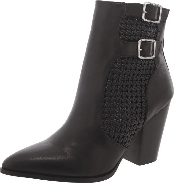 Liz Womens Leather Pointed Toe Ankle Boots