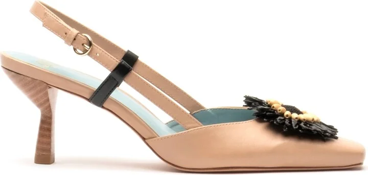 Liza Water Resistant Raffia Slingback Pump - Image 3