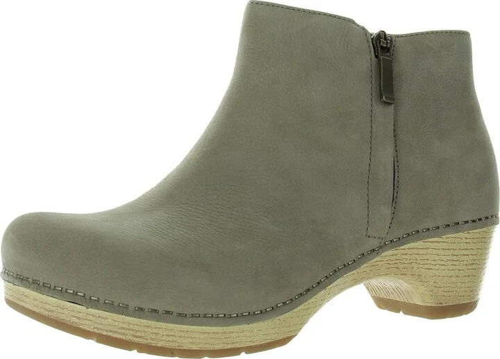 Lizanne Milled Nubuck Womens Zipper Leather Ankle Boots