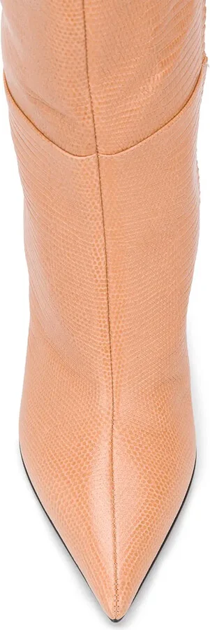 Lizard-Effect Block Heel Boots - Image 4