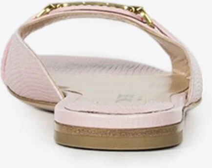 Lizard-Effect Leather Flat Sandals - Image 2