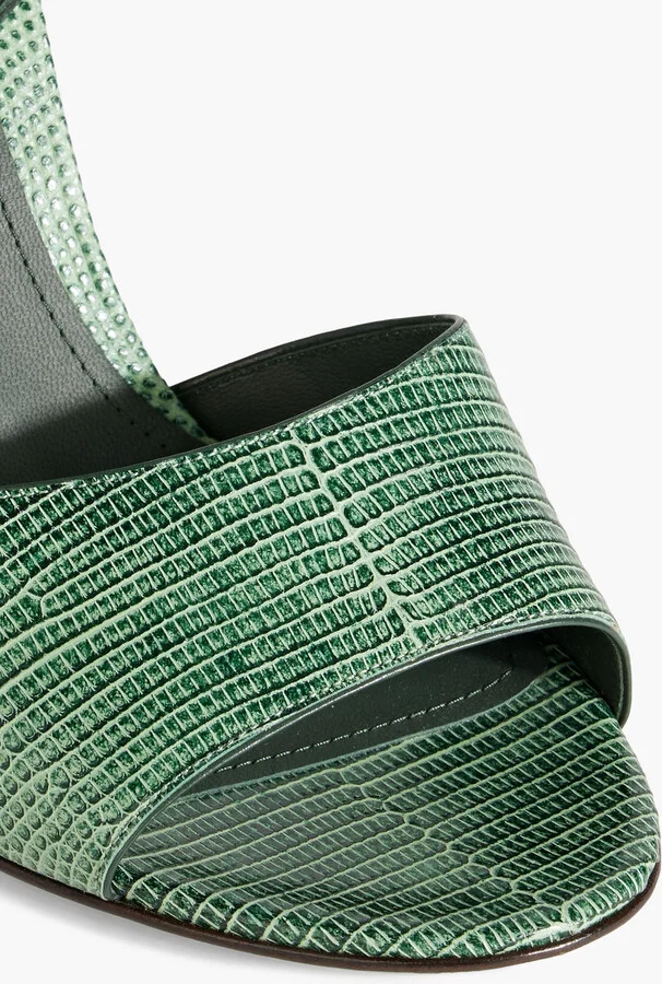 Lizard-effect leather sandals - Image 4