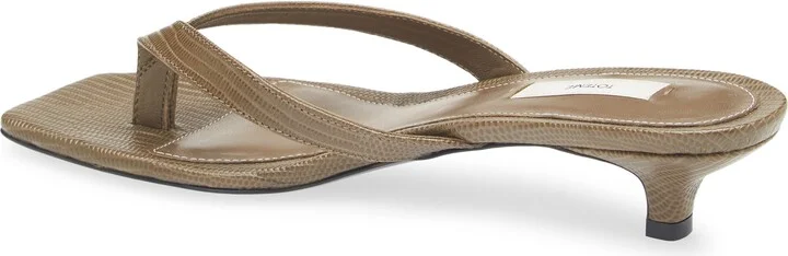 Lizard Embossed Kitten Heel Flip Flop - Image 2