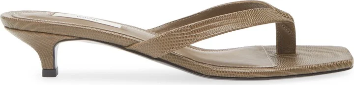 Lizard Embossed Kitten Heel Flip Flop - Image 3