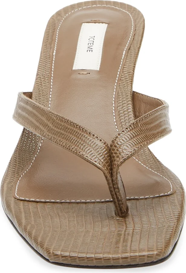 Lizard Embossed Kitten Heel Flip Flop - Image 4