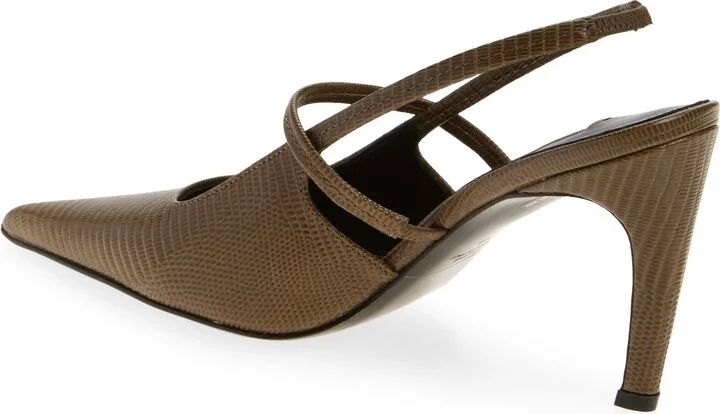 Lizard Embossed Sharp Pointed Toe Slingback Pump - Image 2