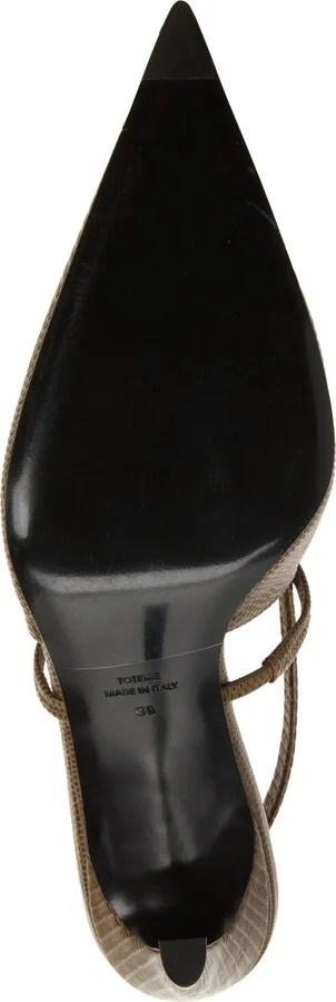 Lizard Embossed Sharp Pointed Toe Slingback Pump - Image 6