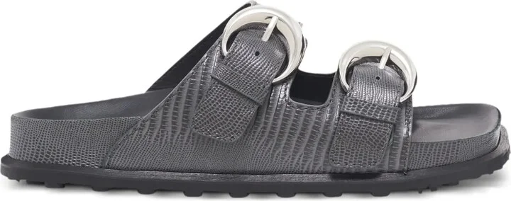 Lizard-Print Sandals