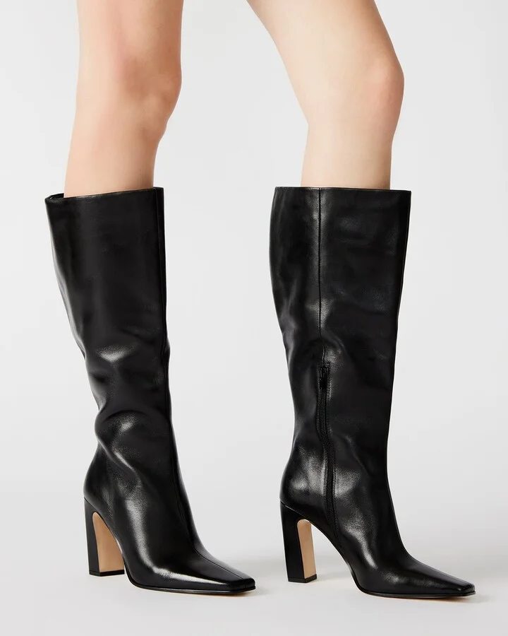 Lizette Black Leather Wide Calf - Image 2