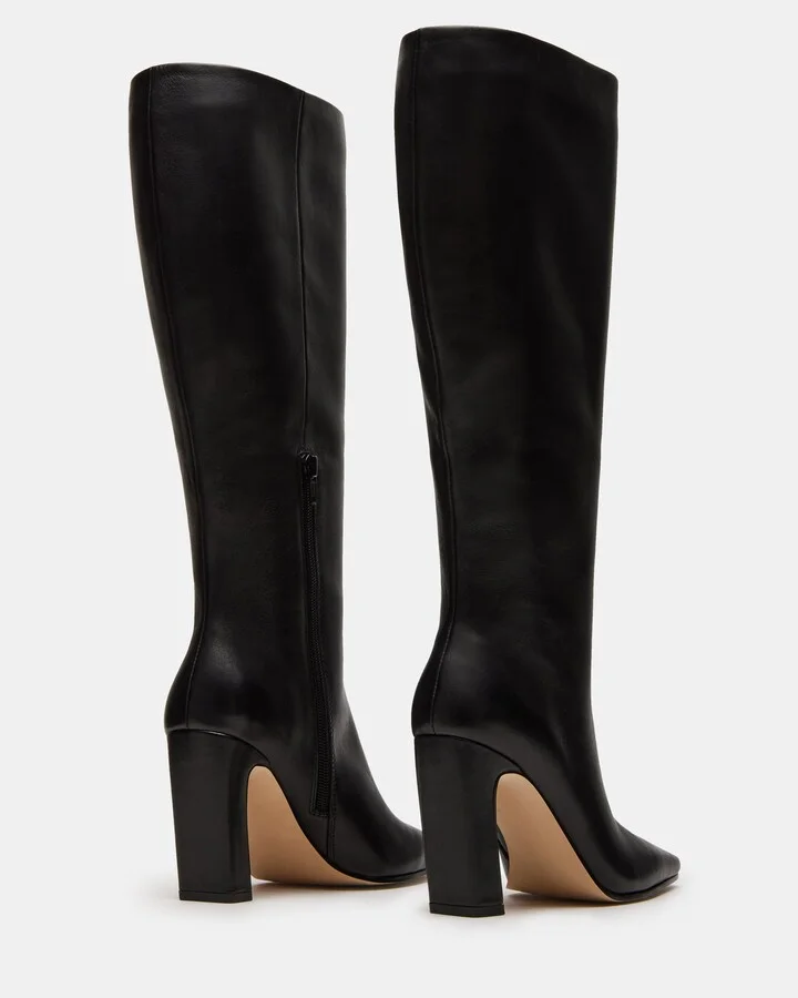 Lizette Black Leather Wide Calf - Image 6
