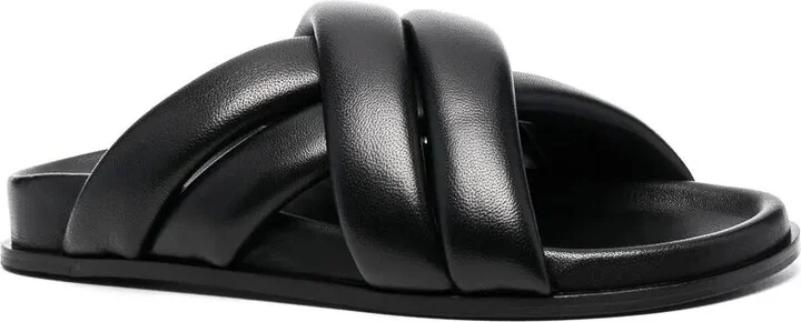 Lizzie leather cross-strap slides - Image 2