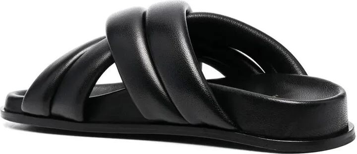 Lizzie leather cross-strap slides - Image 3