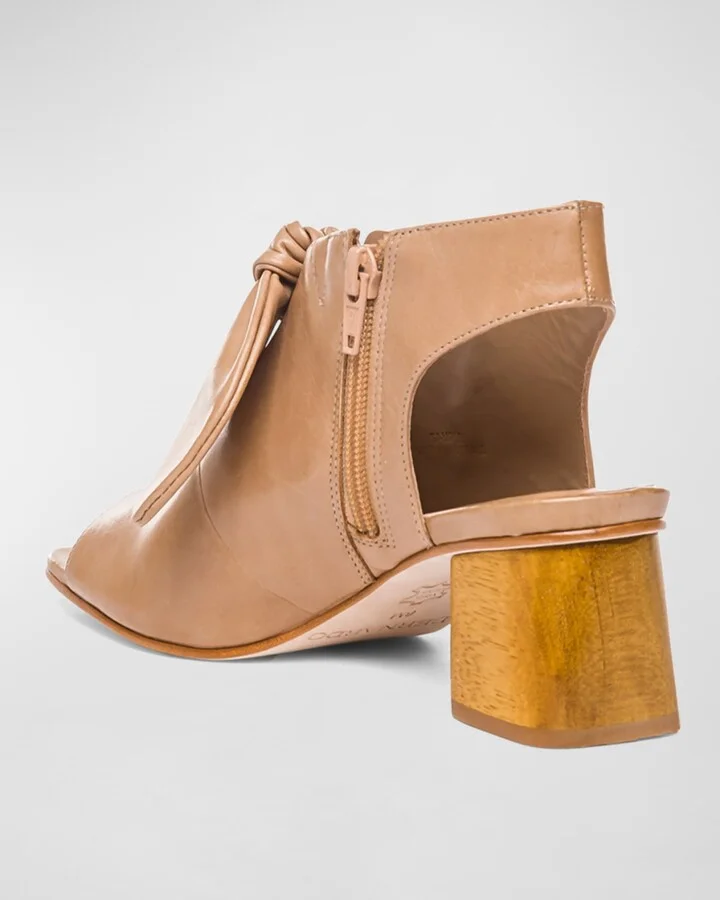 Lizzie Leather Knot Zip Sandals - Image 3