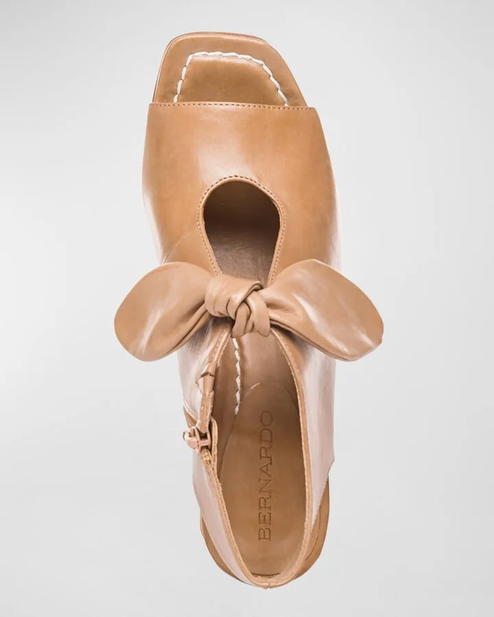 Lizzie Leather Knot Zip Sandals - Image 4
