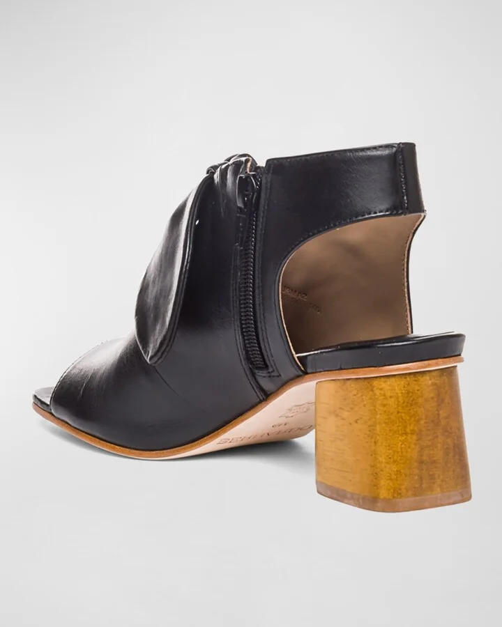 Lizzie Leather Knot Zip Sandals - Image 7