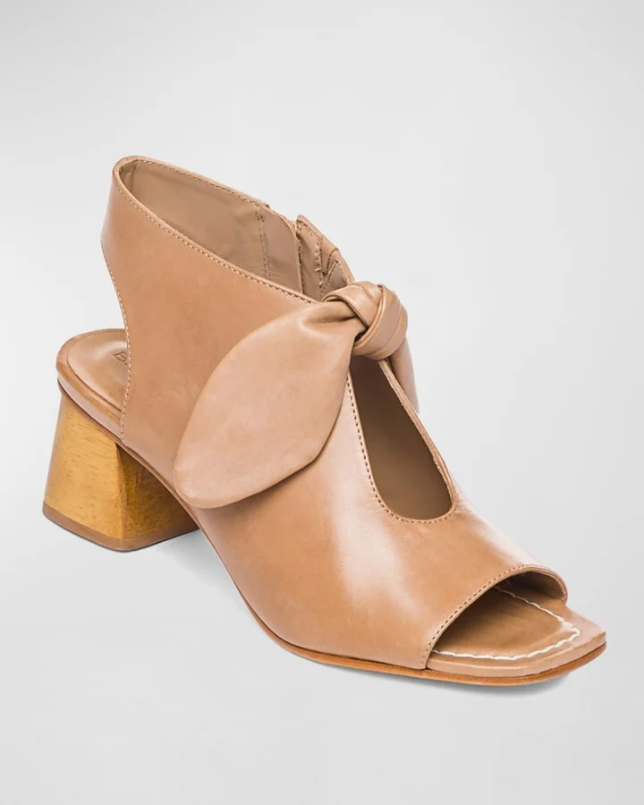 Lizzie Leather Knot Zip Sandals - Image 8