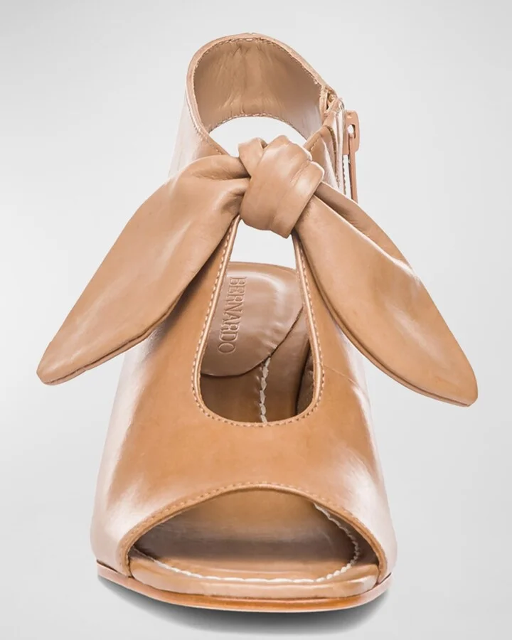 Lizzie Leather Knot Zip Sandals - Image 9