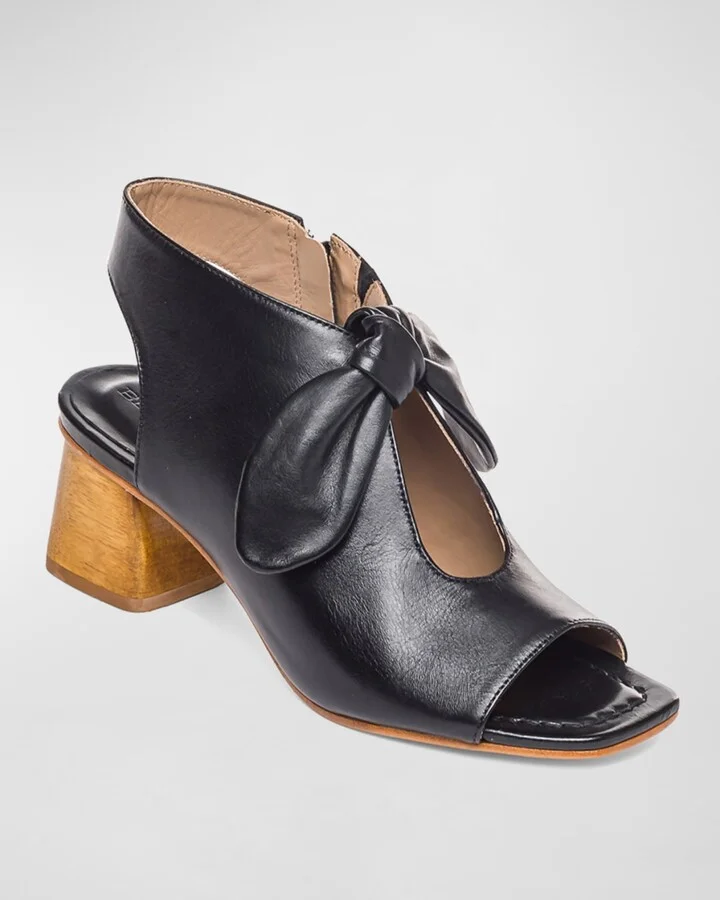 Lizzie Leather Knot Zip Sandals - Image 10
