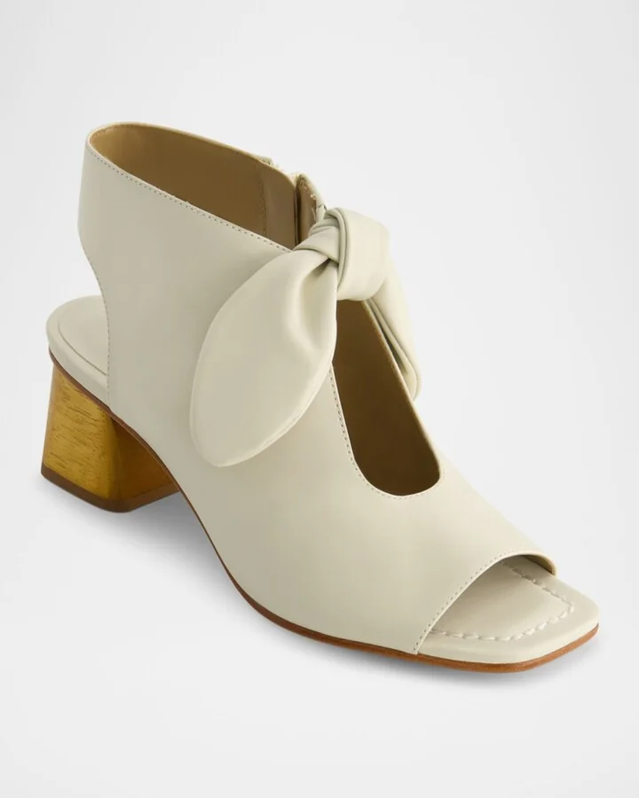 Lizzie Leather Knot Zip Sandals - Image 11